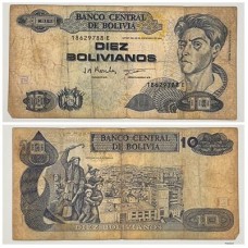 Bolívia - P204c 10 bolivianos 1998 BC/MBC