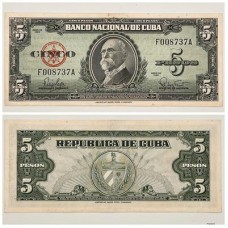 Cuba - P092a 5 pesos 1960 soberba+