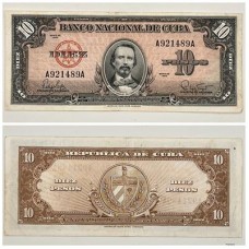 Cuba - P079b 10 pesos 1960 MBC/SOB