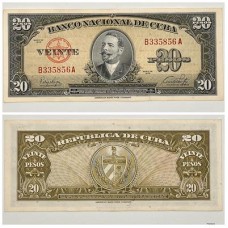 Cuba - P080a 20 pesos 1949 soberba+